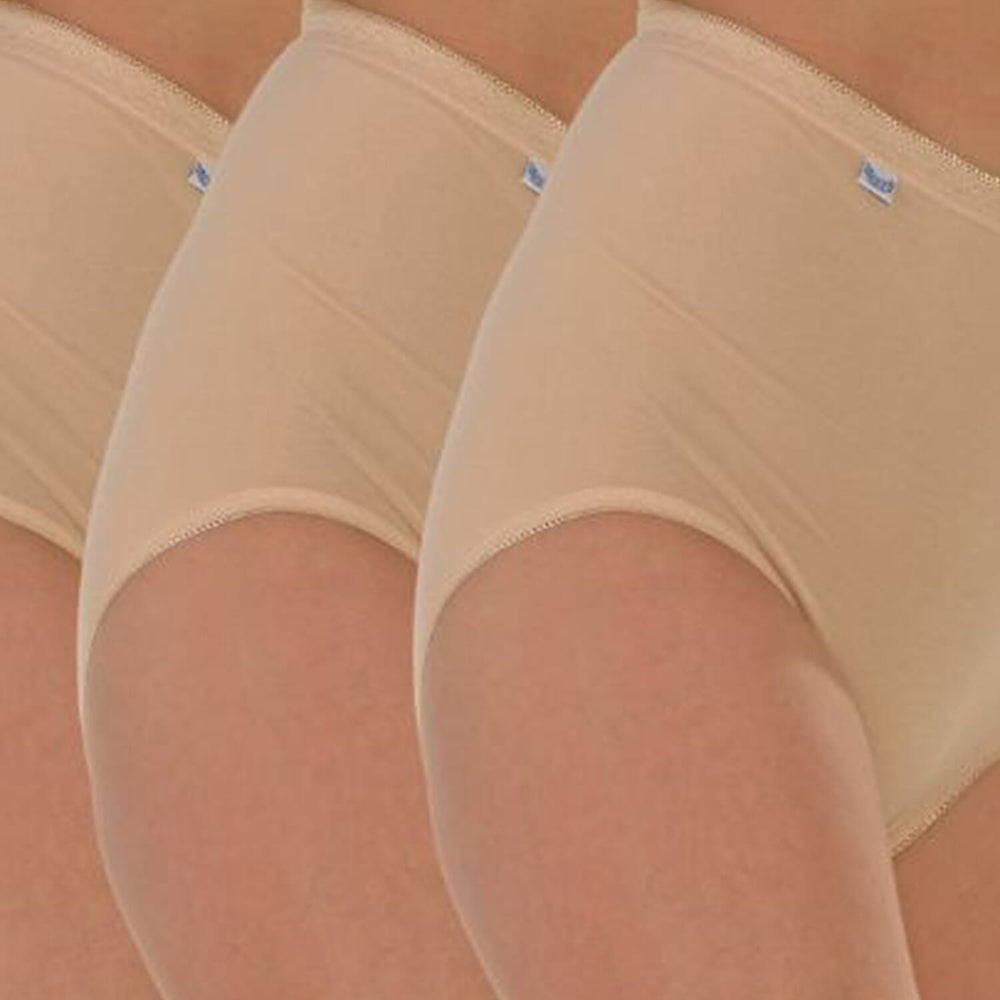 Marlon Pack of 3 Smooth Cotton Maxi Briefs (Size 20-22) - Skin