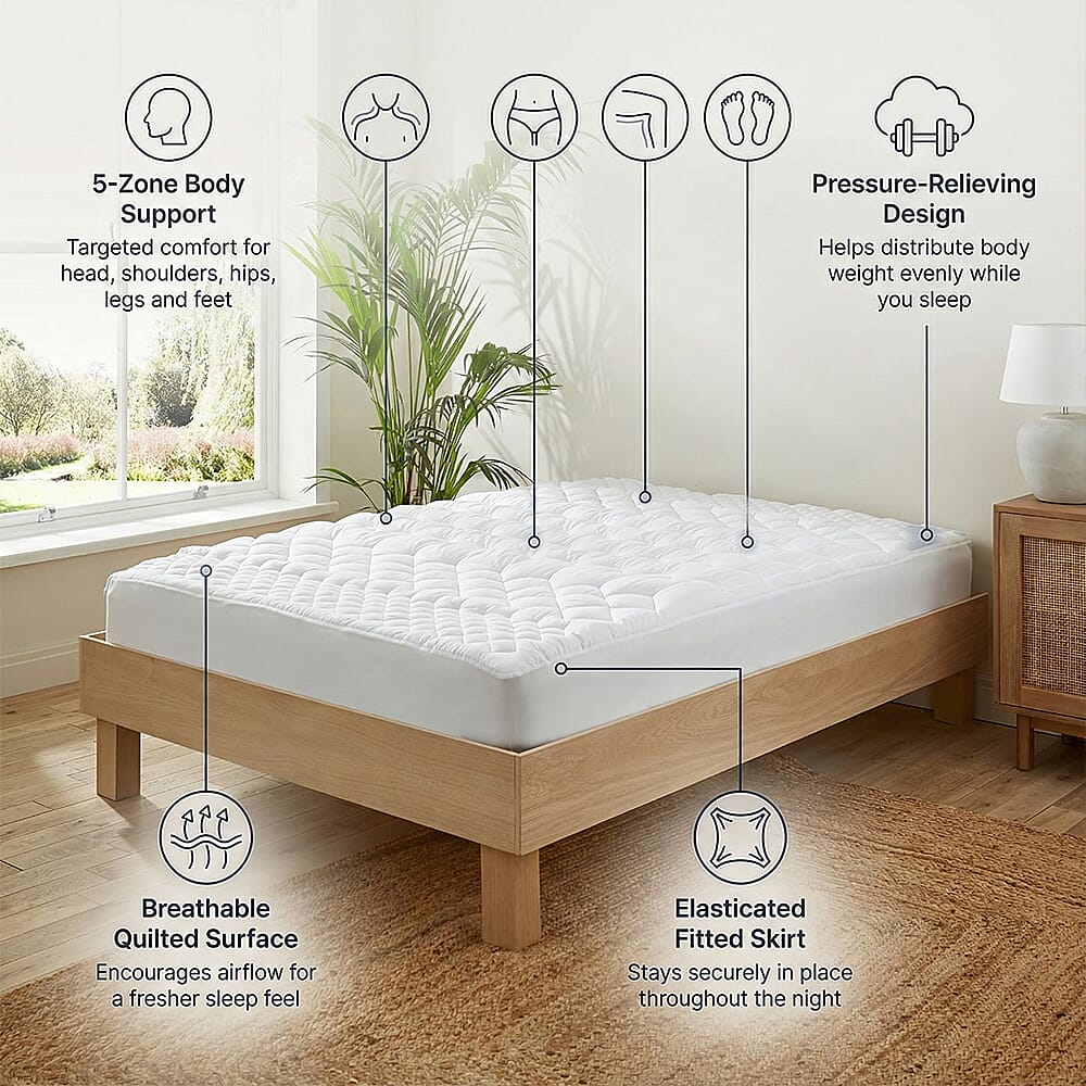 Martex 5 Zone Mattress Enhancer (Single) - White