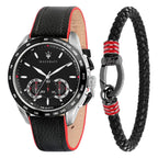 Maserati Quartz Movement Mens Watch in Leather with Complimentary Gammon Fragrance