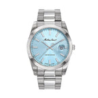 Mathey Tissot Limited Edition Sunray Quartz Movt. 5ATM WR Blue Dial Mens Watch with Silver Colour Stainless Steel Strap