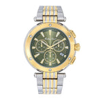Mathey Tissot Neptune Chrono 5 ATM WR Green Dial Mens Watch with Two Tone Gold - Silver Colour Stainless Steel Strap