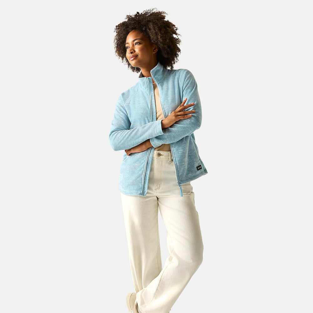 Regatta Womens Marl Knit Full-Zip Fleece (Size 12) - Blue