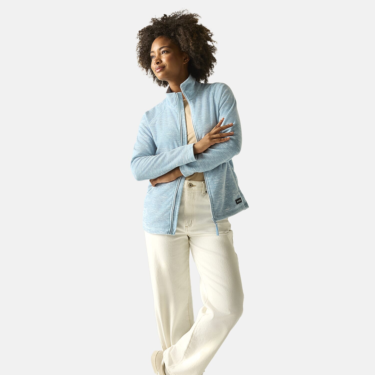 Regatta Womens Marl Knit Full-Zip Fleece (Size 12) - Blue