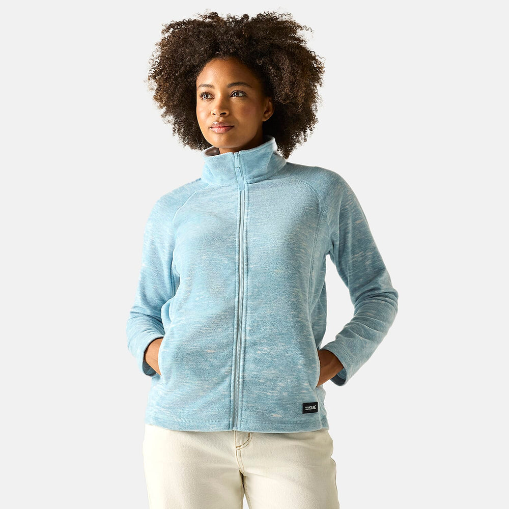 Regatta Womens Marl Knit Full-Zip Fleece (Size 12) - Blue