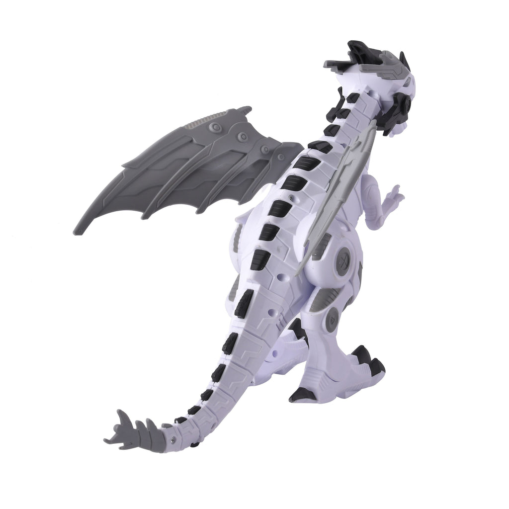 Mechanical Electric Walking Dinosaur with Wings - White - Requires 2AA Batteries (Not Inlcd)