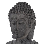 Meditating Buddha Solar Decorative Light - Grey with Gold Lotus Candle Holder