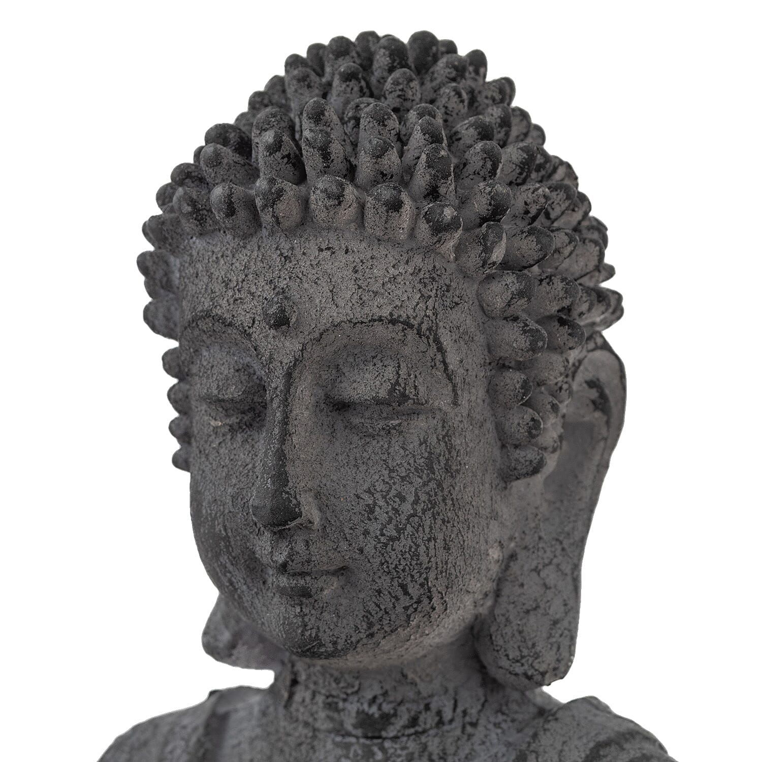 Meditating Buddha Solar Decorative Light - Grey with Gold Lotus Candle Holder