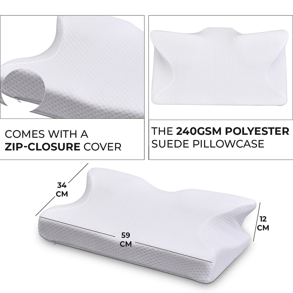Memory Foam Anti Snore Pillow (Size 59x34x12 Cm)