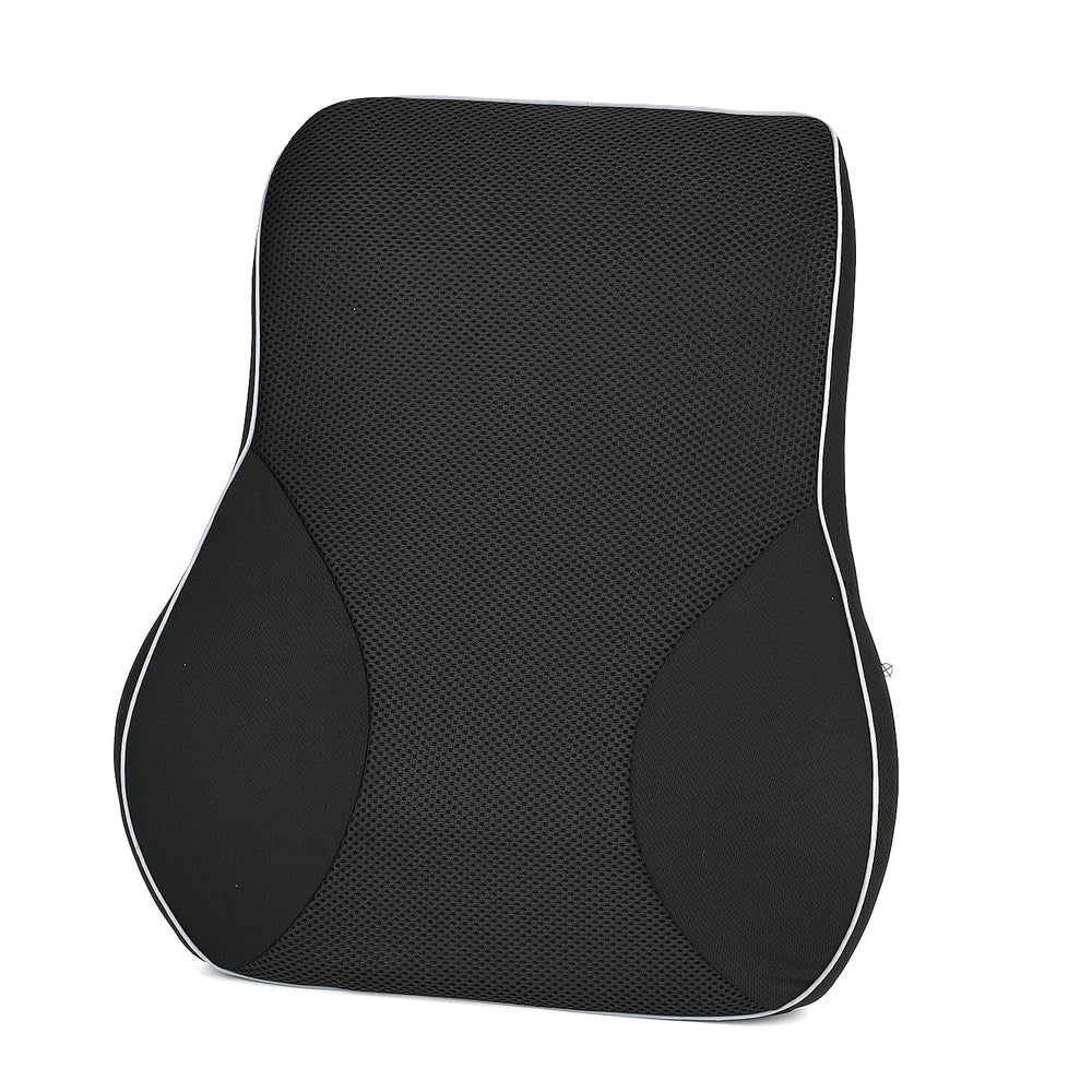 Memory Foam Lumbar Support Pillow (Size 50x48 cm) - Blue & Black