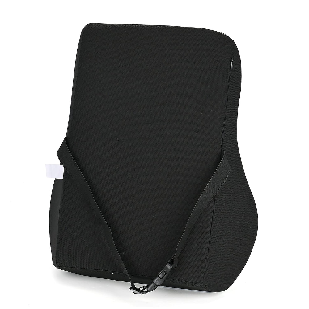 Memory Foam Lumbar Support Pillow (Size 50x48 cm) - Blue & Black