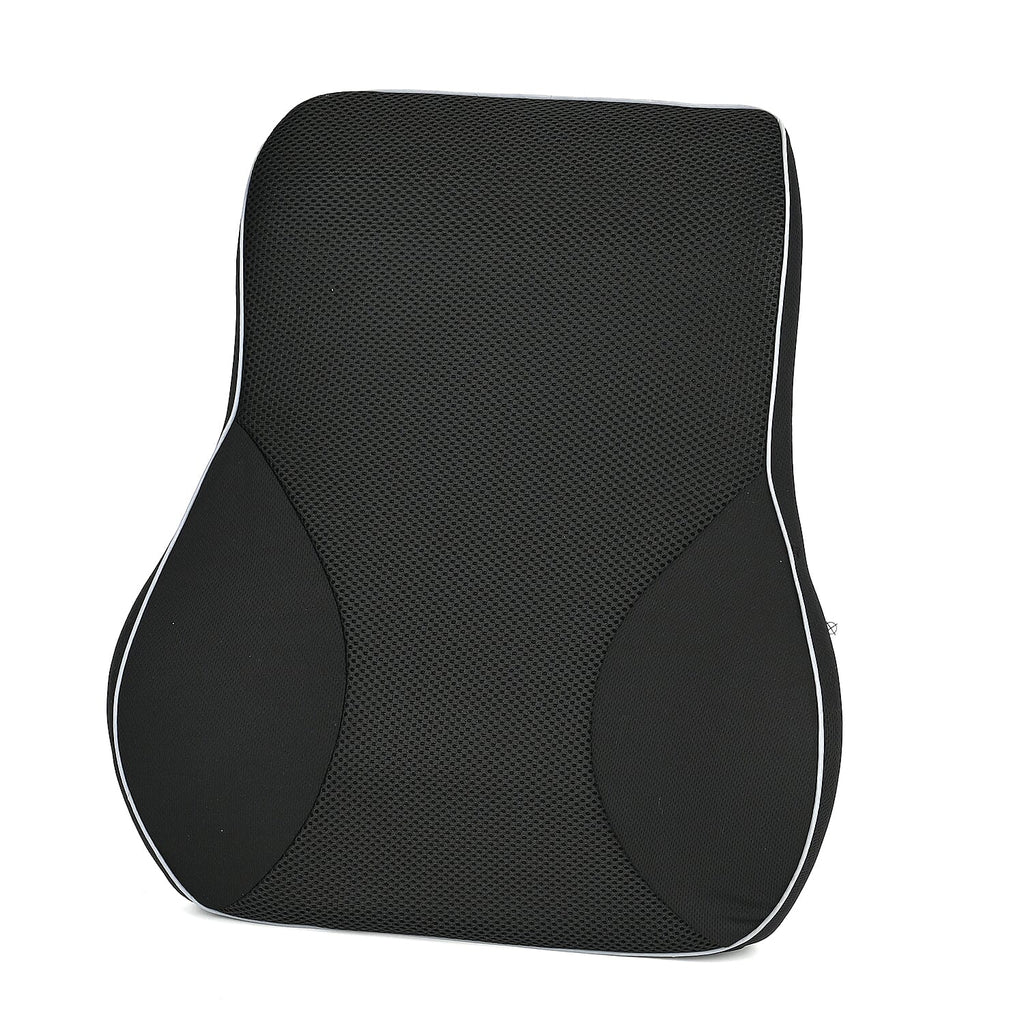 Memory Foam Lumbar Support Pillow (Size 50x48 cm) - Blue & Black