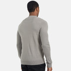 Mens Classic wood Button-Up Y-Neck Cardigan - Solid Grey