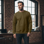 Mens Cotton Sweatshirt (Size - L) - Olive