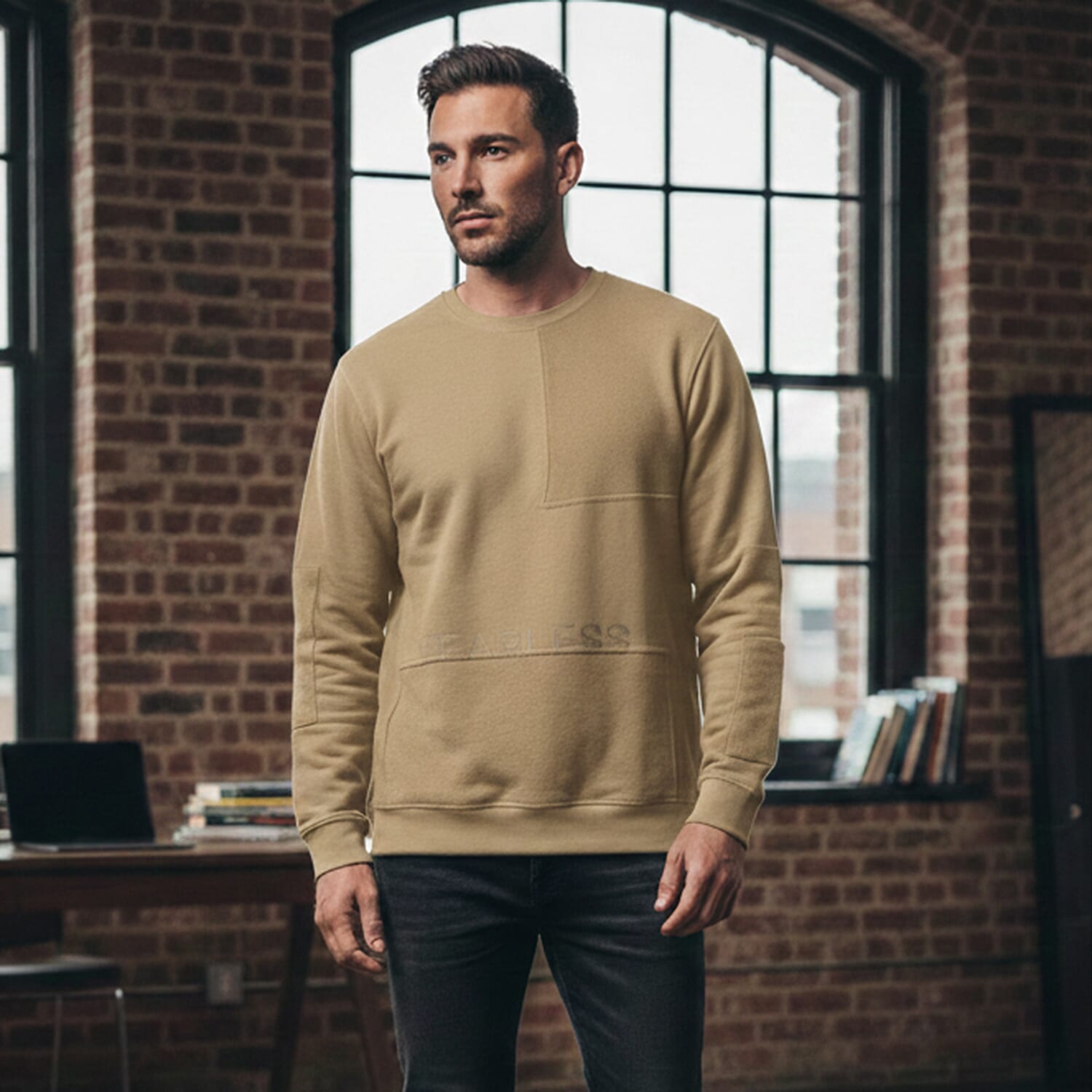 Mens Cotton Sweatshirt (Size - XL) - Sand