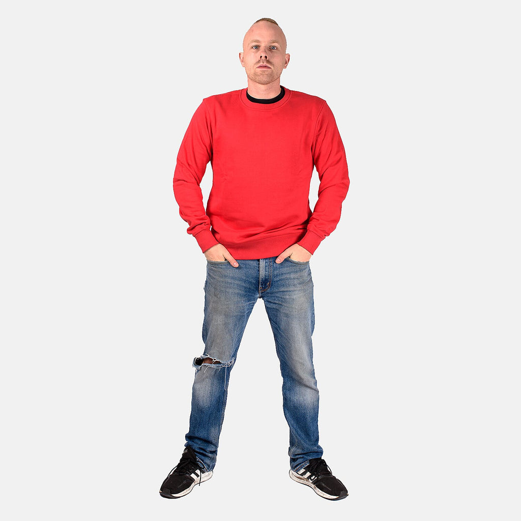 Mens Crew Neck Sweatshirt (Size L) - Red