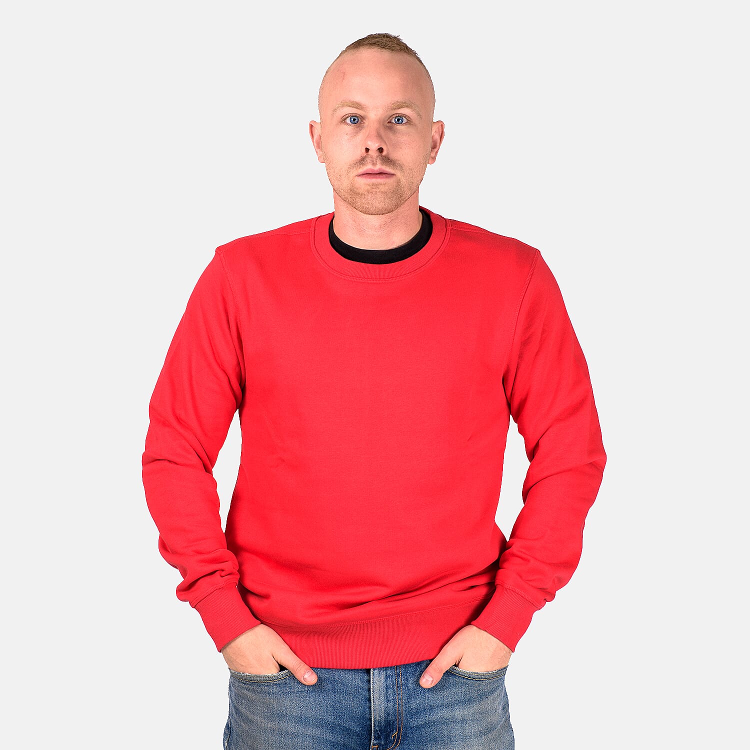 Mens Crew Neck Sweatshirt (Size L) - Red