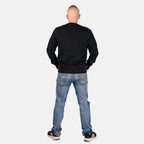 Mens Crew Neck Sweatshirt (Size L) - Black