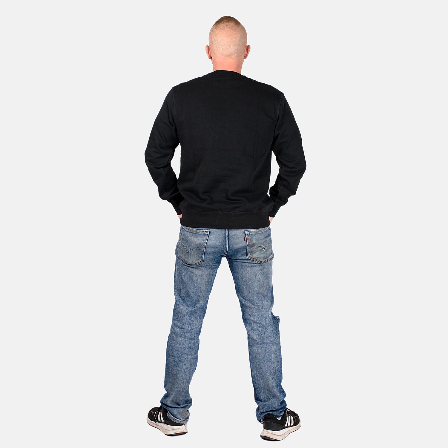 Mens Crew Neck Sweatshirt (Size XXL) - Black