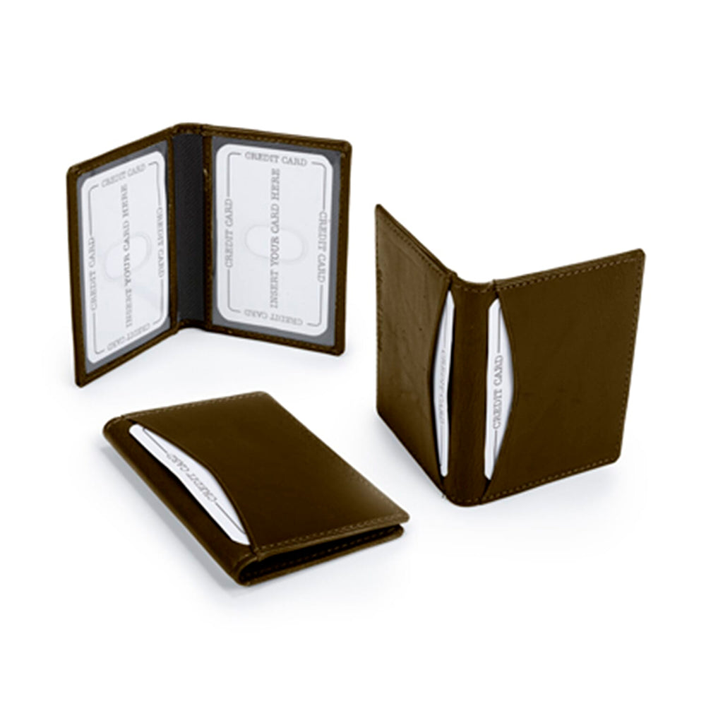 Leather Slim Credit Card Holder - Dark Brown