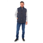Mens Padded Gilet With Cordroy Binding On Inside Neck - Pockets (Size XXL) - Navy