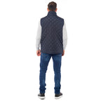 Mens Padded Gilet With Cordroy Binding On Inside Neck - Pockets (Size XXL) - Navy