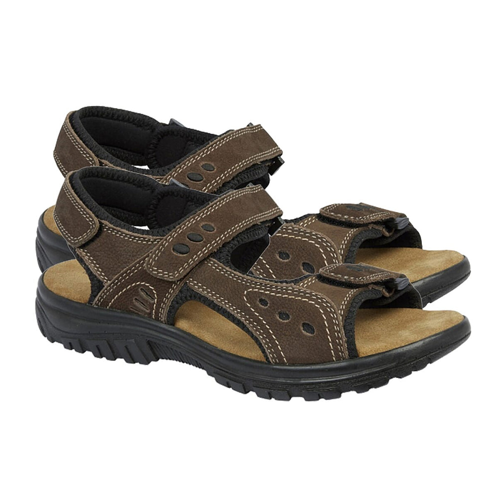 Mens Martin Leather Sandal (Size 41) - Dark Brown