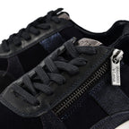 SONNY Leather Casual Zip-Up Trainers (Size 5) - Navy