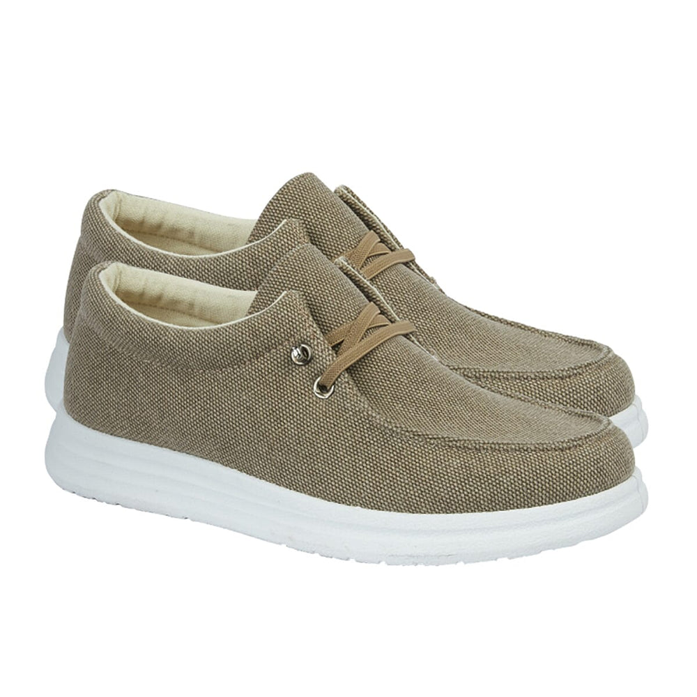 Mens Canvas Alberto Shoes (Size 9) - Beige