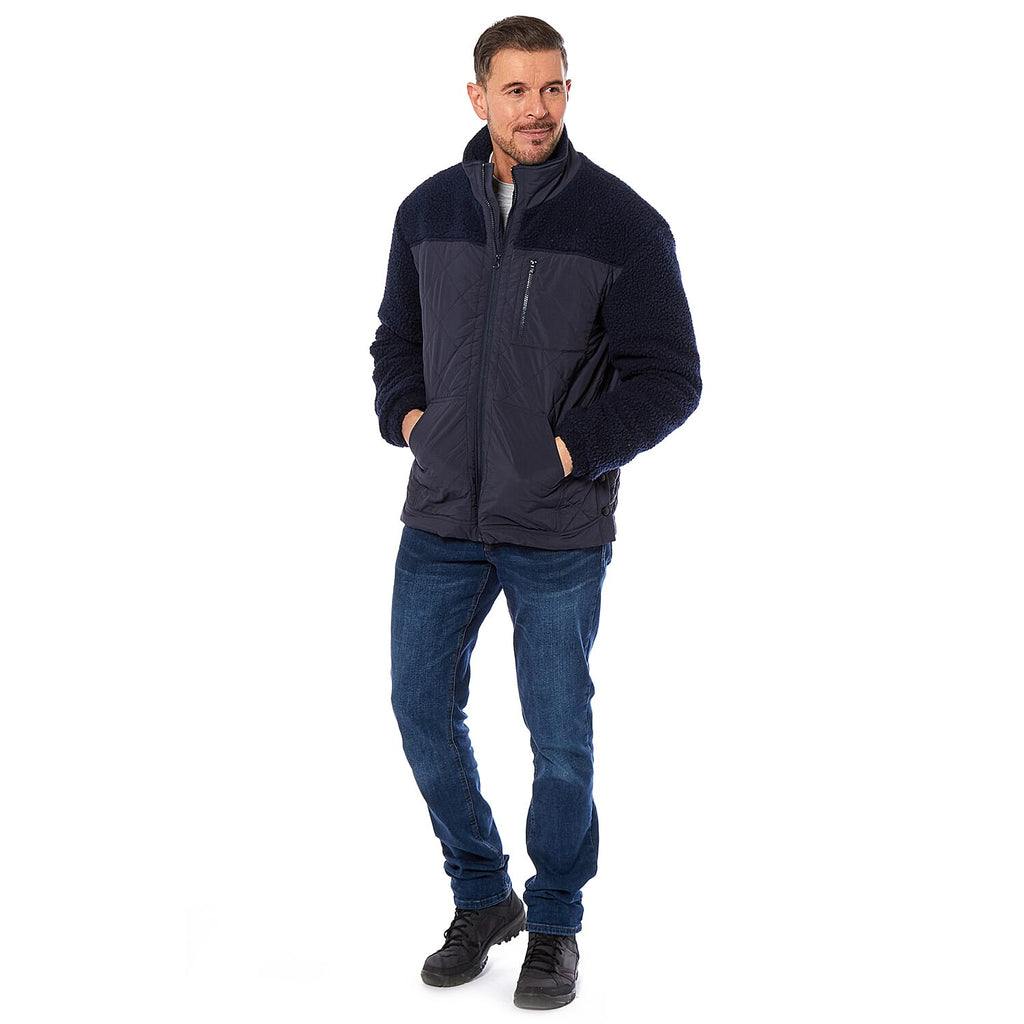 Mens Teddy Fleece Jacket (Size Xxl) - Navy