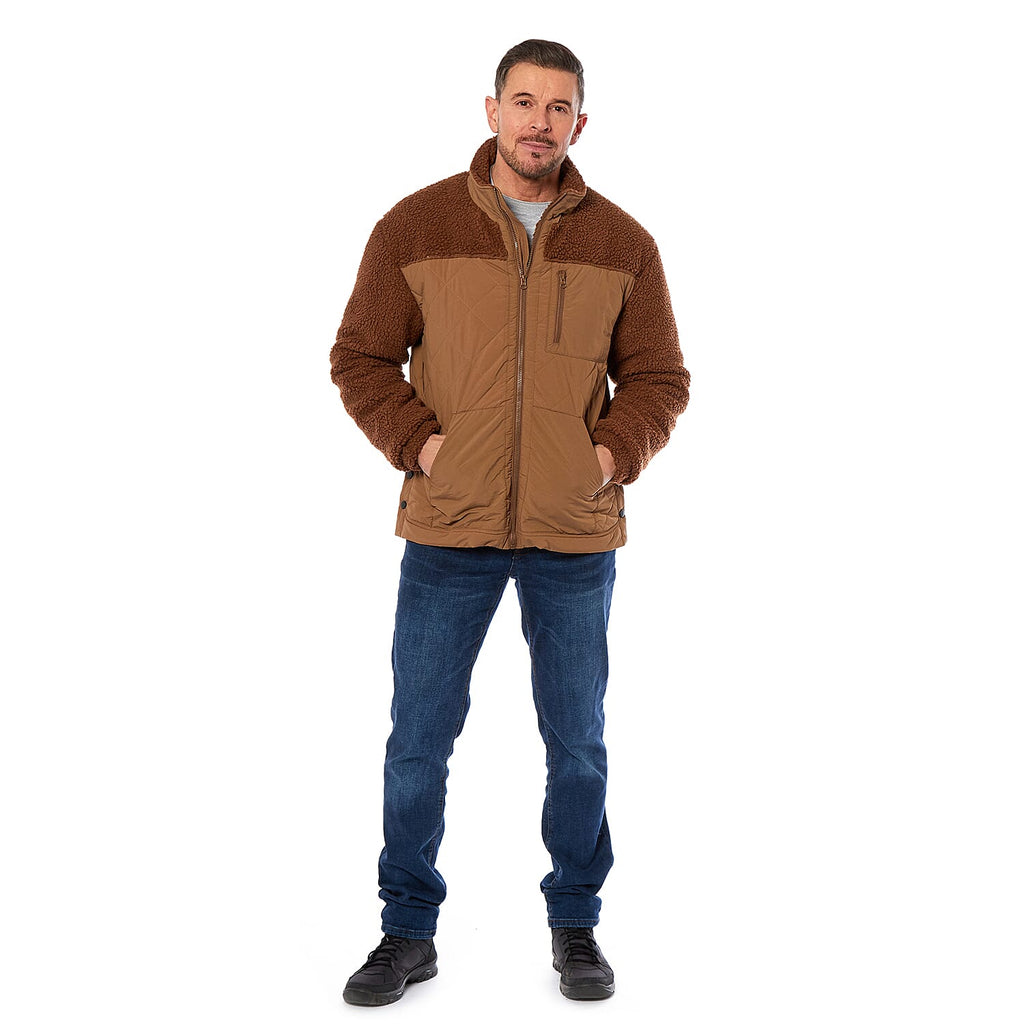 Mens Teddy Fleece Jacket (Size Xxl) - Tan