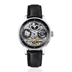 Trenton Jazz Automatic Skeleton 42mm Watch With Moonphase Function 5ATM, Mineral Glass, Leather Strap & Lifetime Warranty