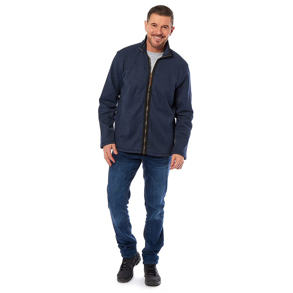 Mens Waffle Full Zip Jacket with Side Pockets  (Size XXL) - Navy