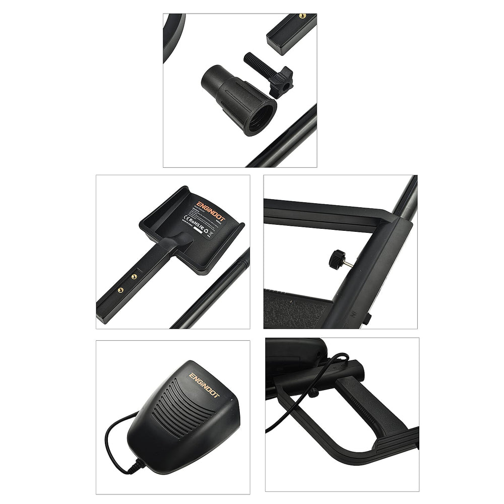 Metal Detector with LED Display, Waterproof Coil & Carrying Case Black
