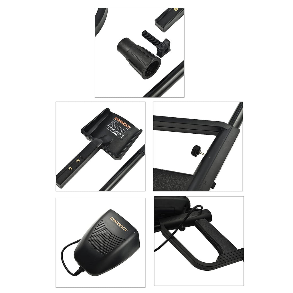 Metal Detector with LED Display, Waterproof Coil & Carrying Case Black