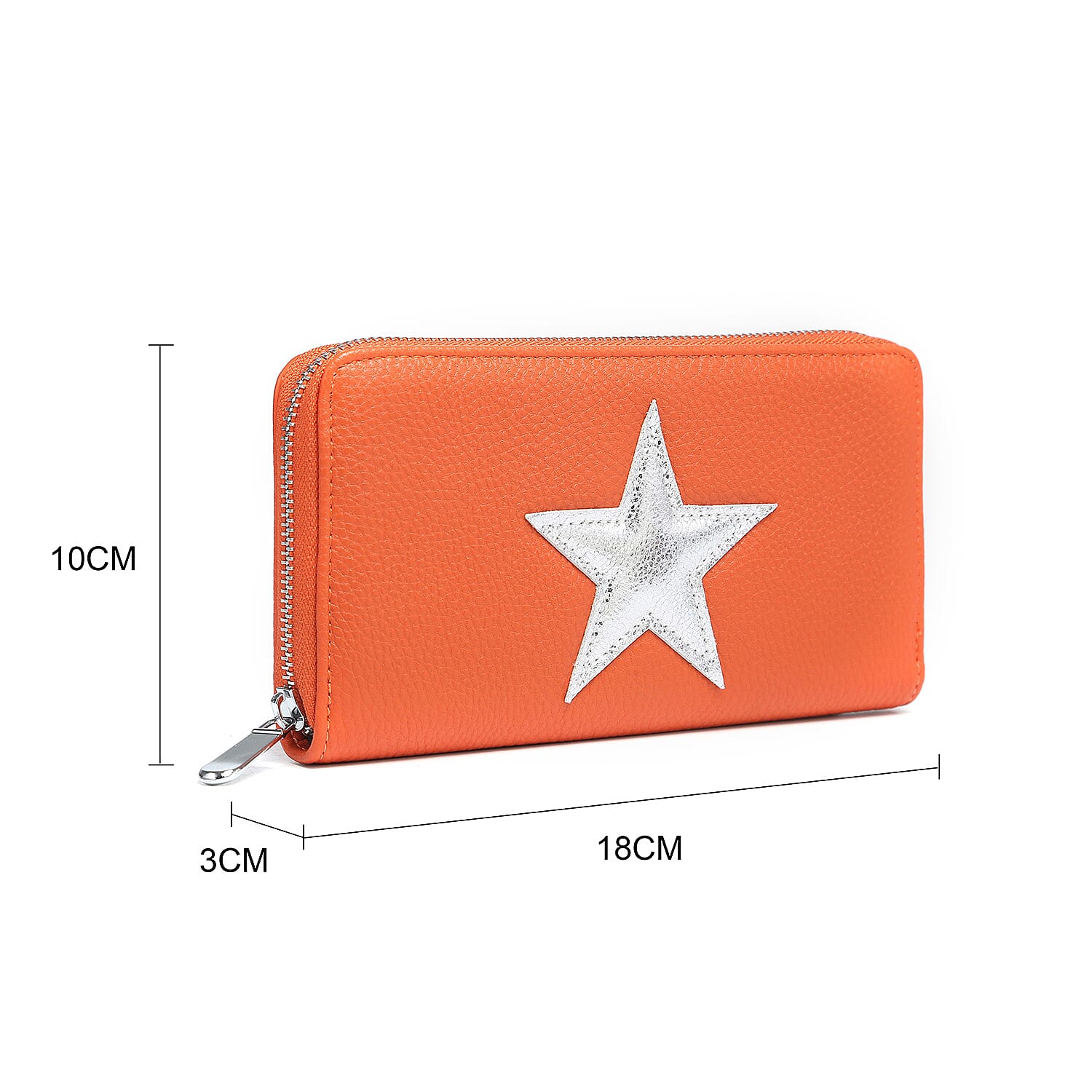 Close Out Deal - House of Milano - Metallic Star Long Wallet - Orange