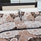 Hush Heaven 3-Piece Printed Duvet Set with Pillow Covers - Storage Bag (Size King) - Light - Dark Brown