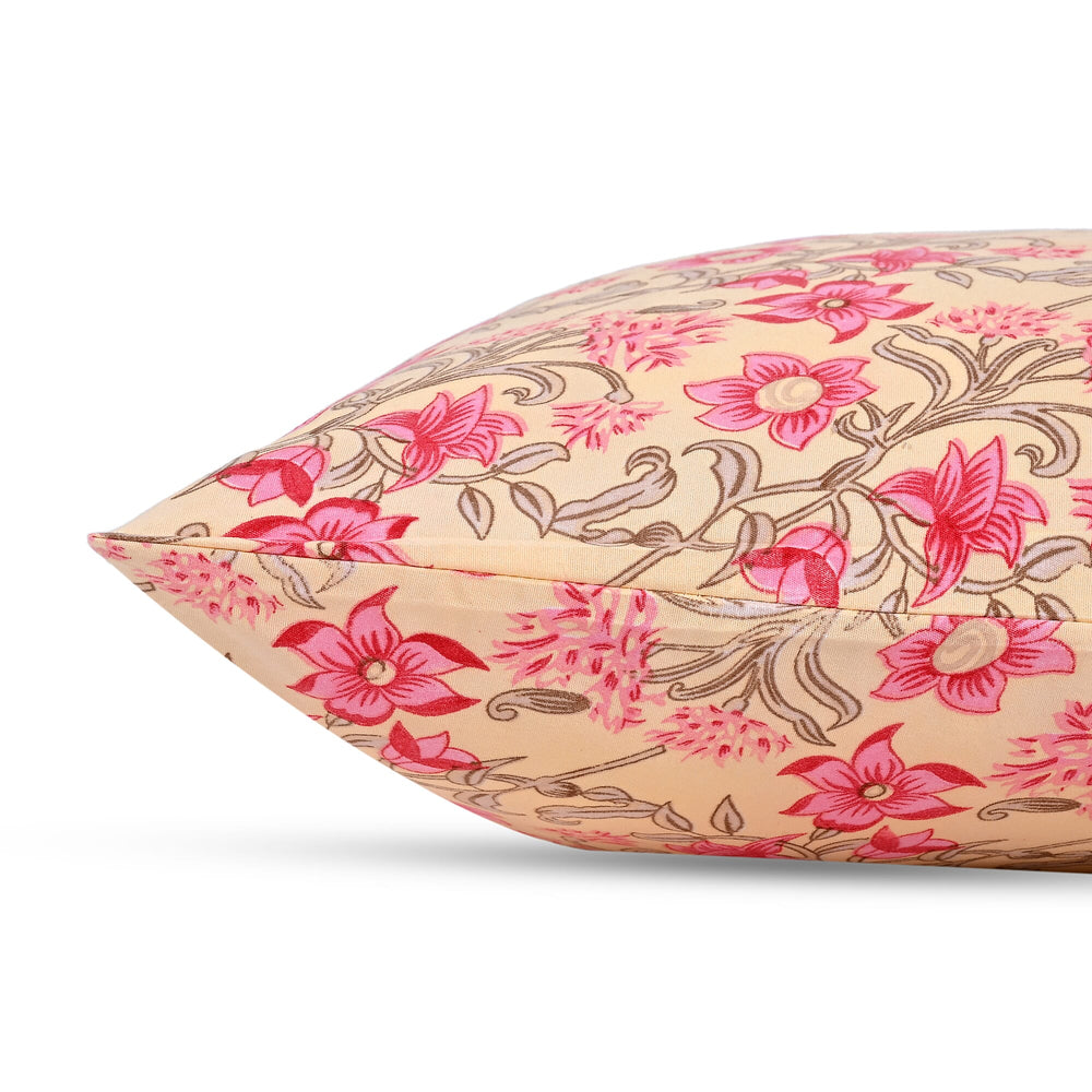 Hush Heaven 3-Piece Printed Duvet Set with Pillow (Size King) - Beige - Pink