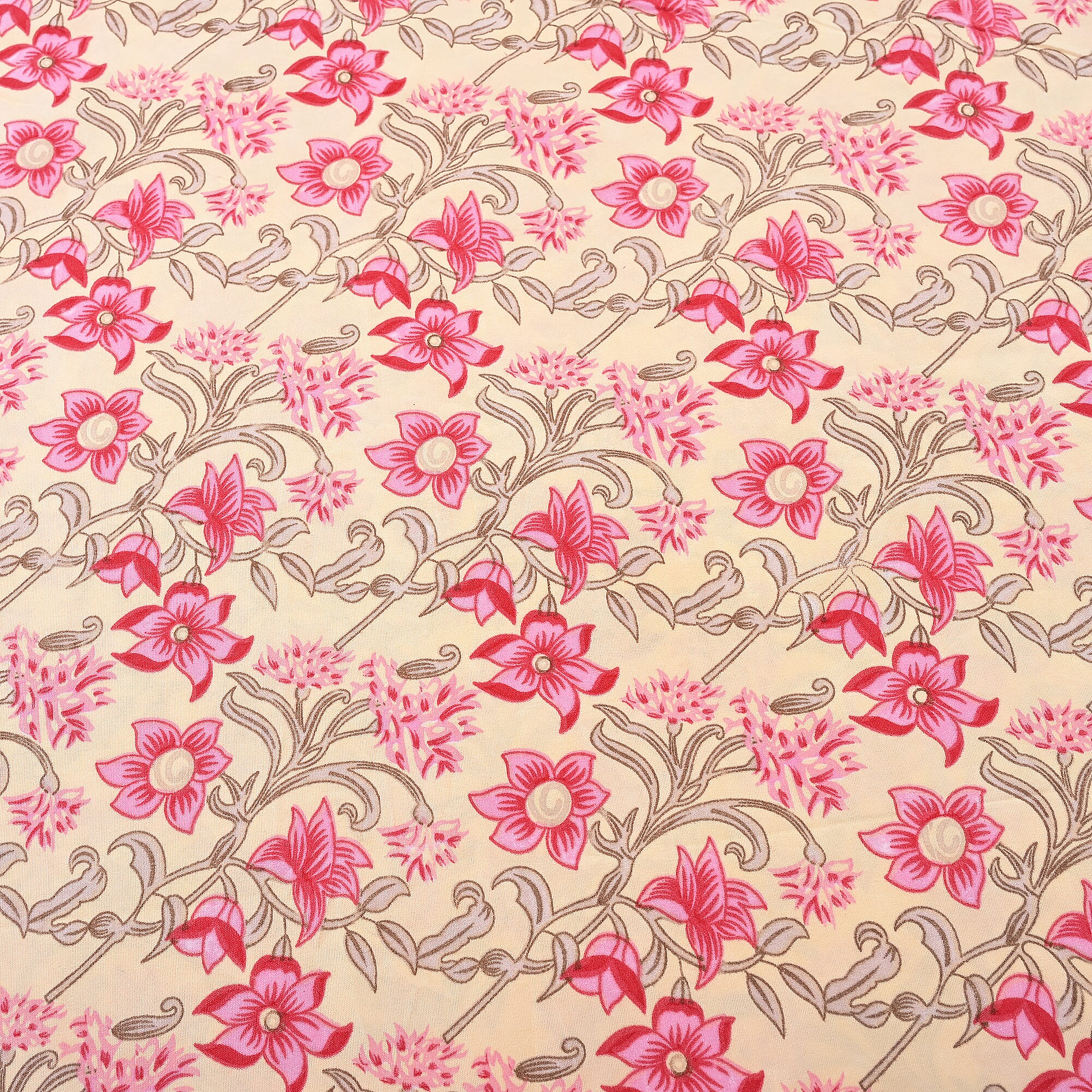 Hush Heaven 3-Piece Printed Duvet Set with Pillow (Size King) - Beige - Pink