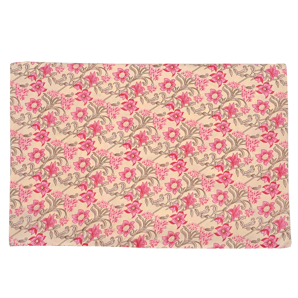 Hush Heaven 3-Piece Printed Duvet Set with Pillow (Size King) - Beige - Pink