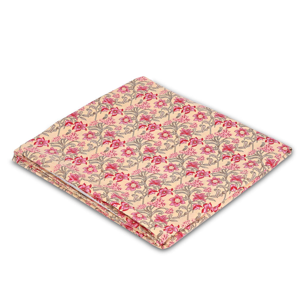 Hush Heaven 3-Piece Printed Duvet Set with Pillow (Size King) - Beige - Pink