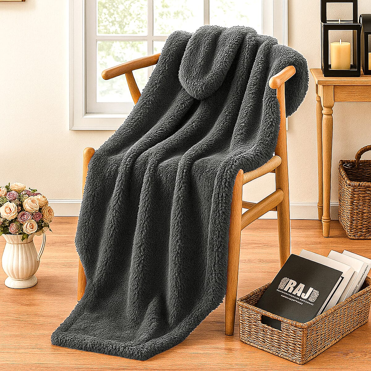 Microfiber Comfort Blanket Single Size (Size 130 x 170 cm) - Grey