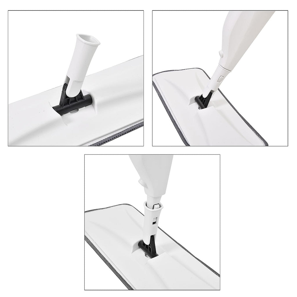 Lightweight Microfibre Spray Mop - Wet and Dry with Extra Wide 360 Degree Rotating Head (Size 63 cm) - White
