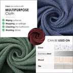 Microfibre Super Absorbing Cleaning Cloth (Set of 15 pcs) - Size-40x40cm (Grey, Wine, Green)