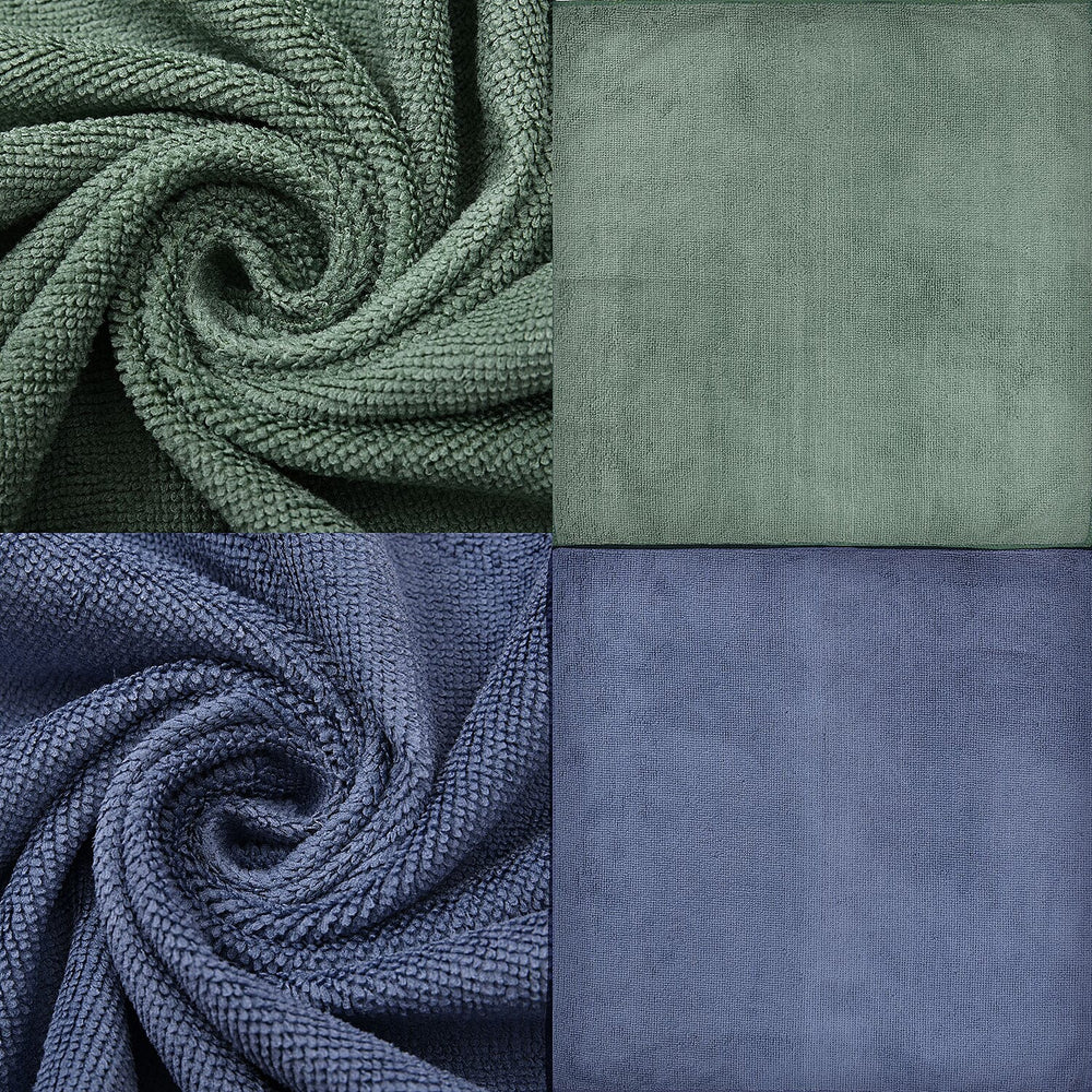 Microfibre Super Absorbing Cleaning Cloth (Set of 15 pcs) - Size-40x40cm (Grey, Wine, Green)
