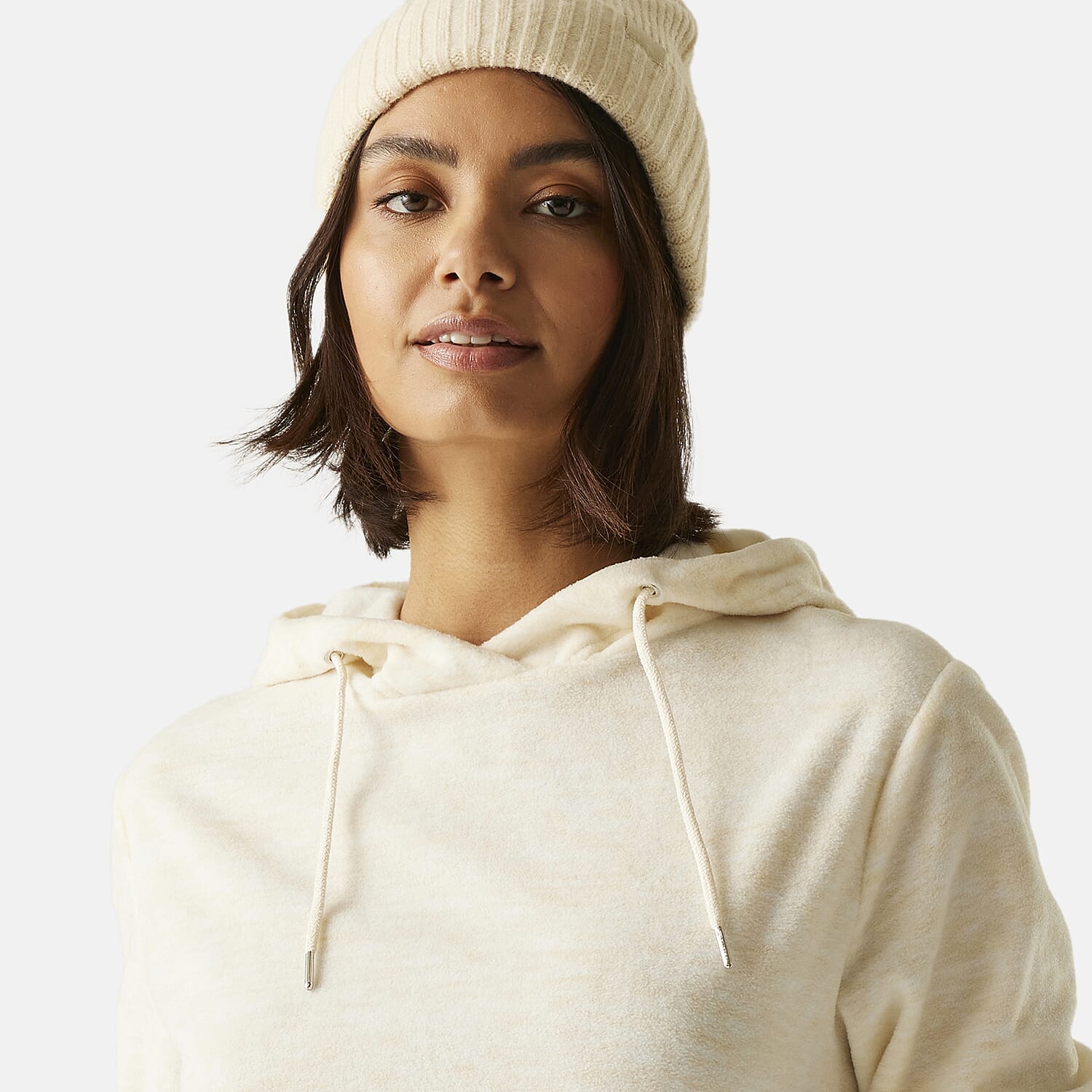 Regatta Womens Marl Fleece Hoodie (Size 18) - Lightvanilla