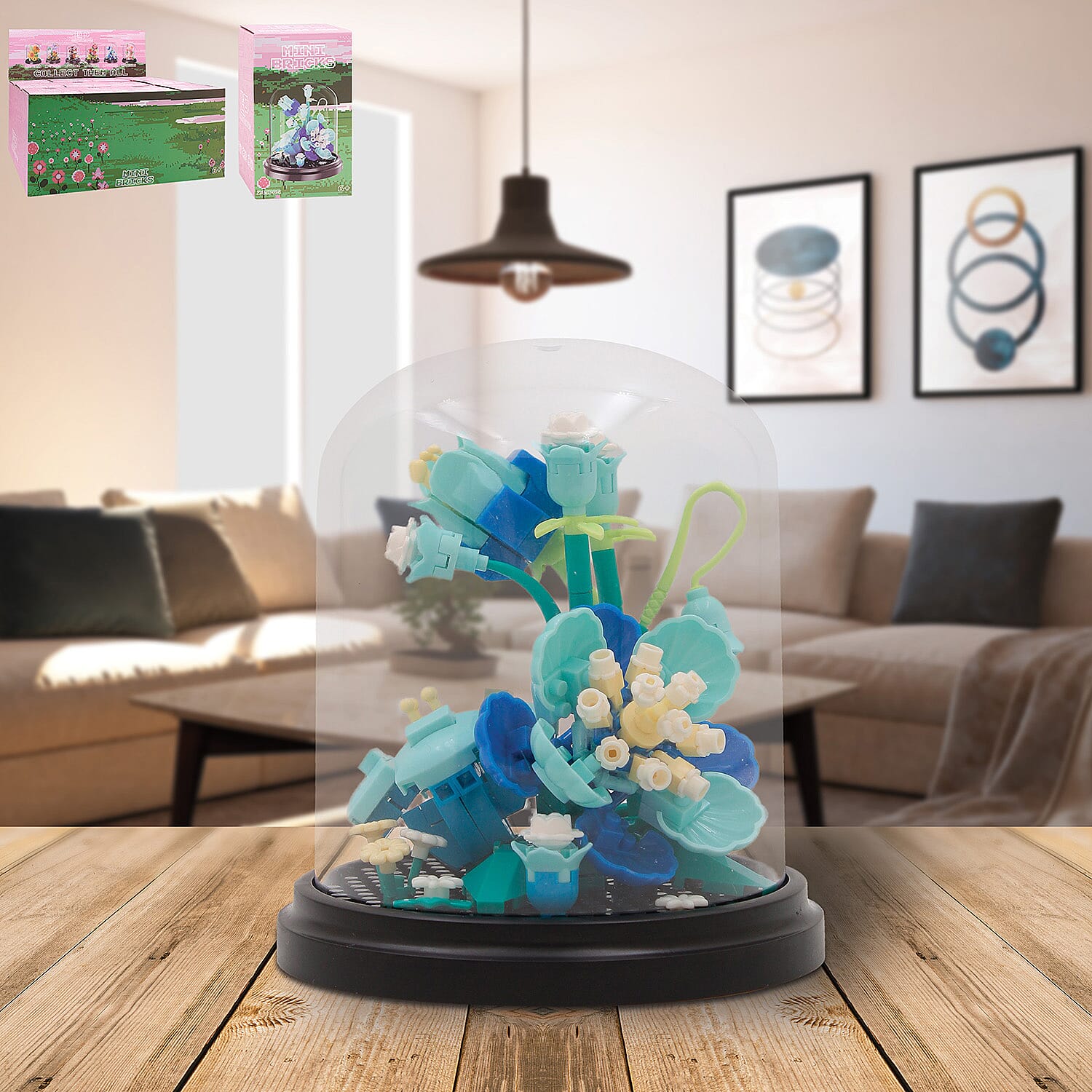 Minibricks Blue Carnation with a Dome