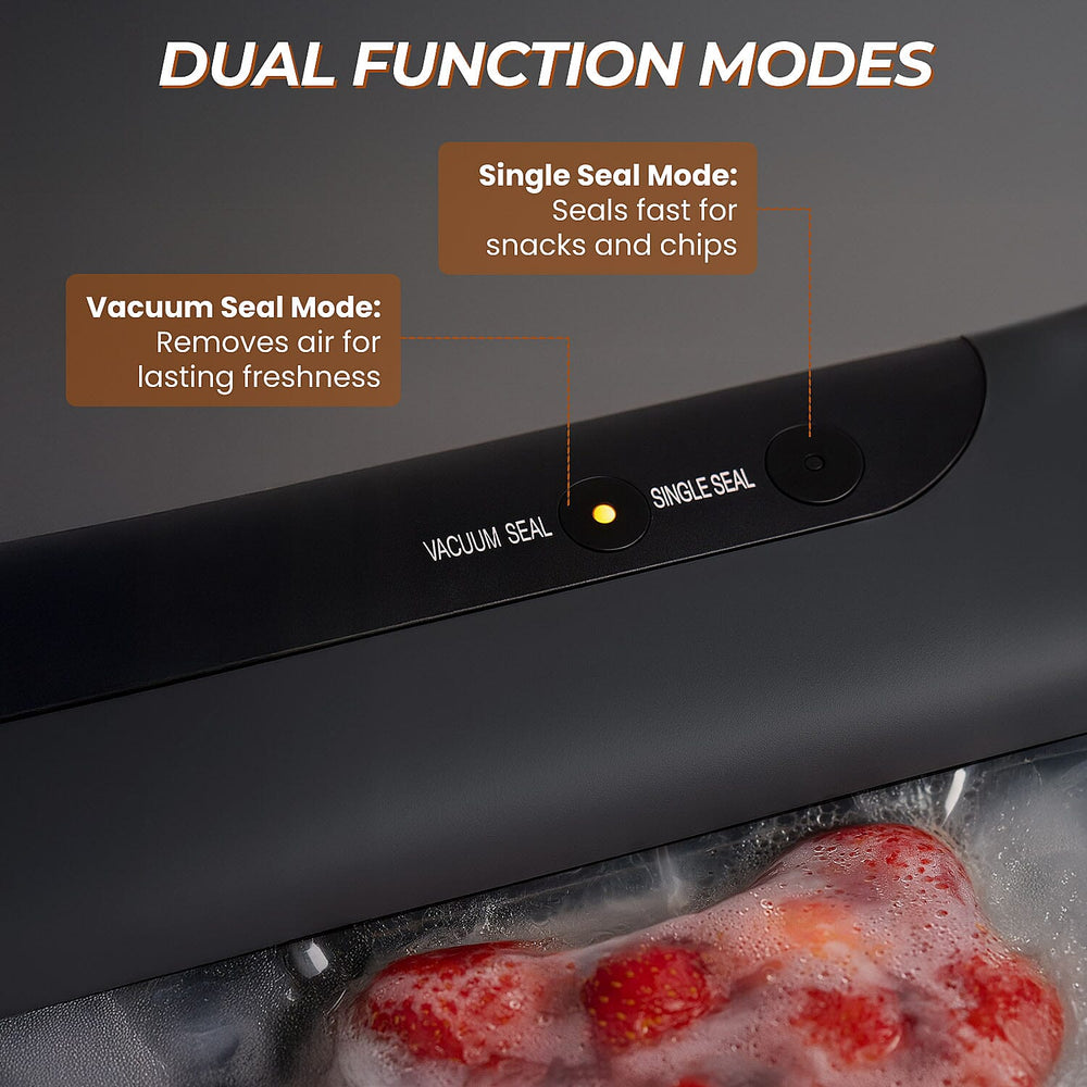Money Saving Homesmart Automatic Vacuum Sealer Machine For Food Preservation with 30 Pcs Vacuum Bags (220-240v) - Black