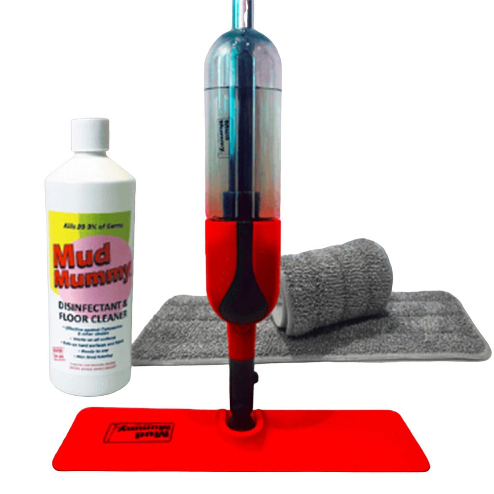 Mud Mummy Easy Sprayer Mop with 2 Washable Pads - Red