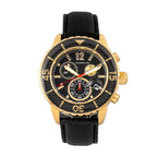 Morphic M51 Series Quartz Movt. 10ATM WR Black Dial with Yellow Case Mens Watch with Black Leather Strap