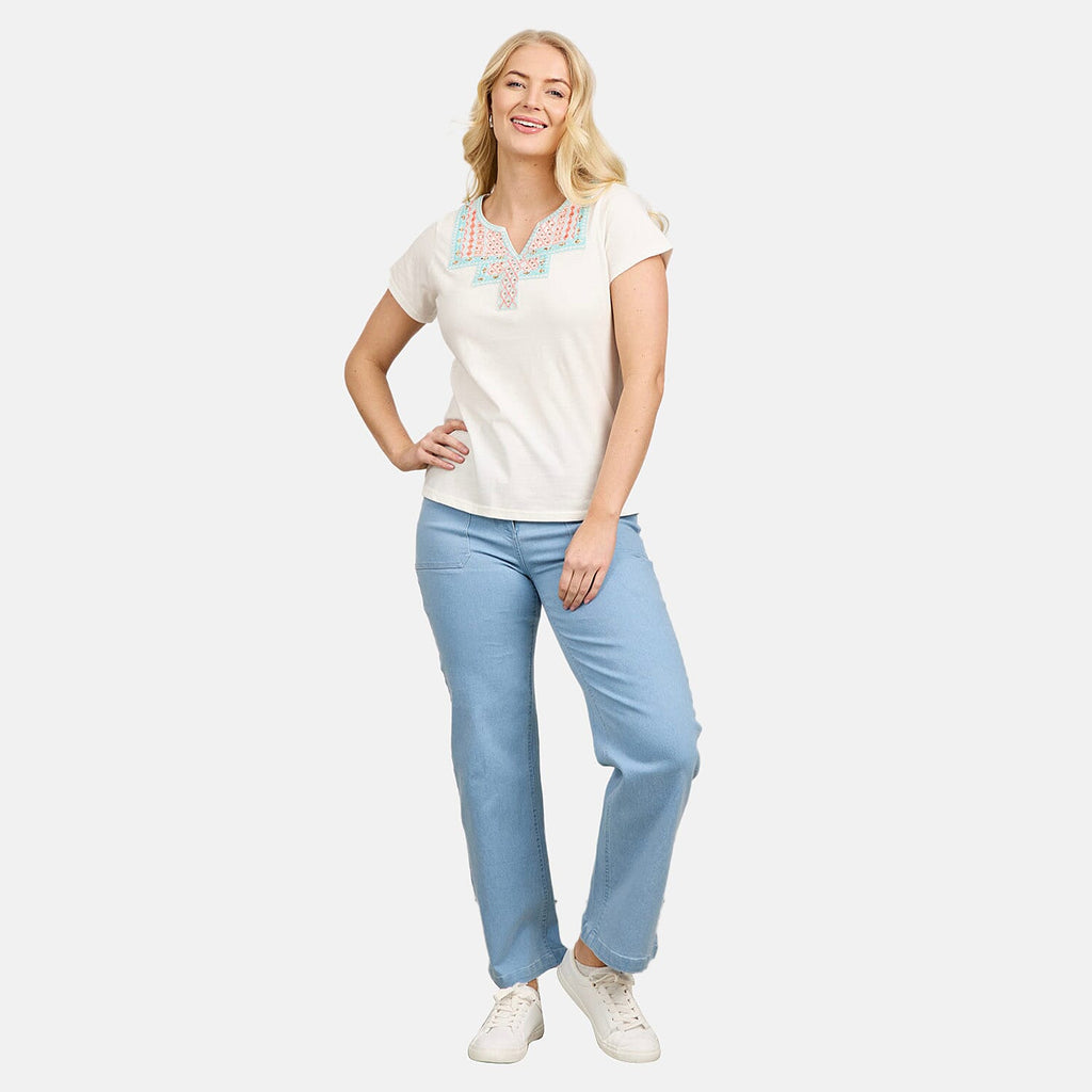 Mudflower Cotton TShirt  - Ivory